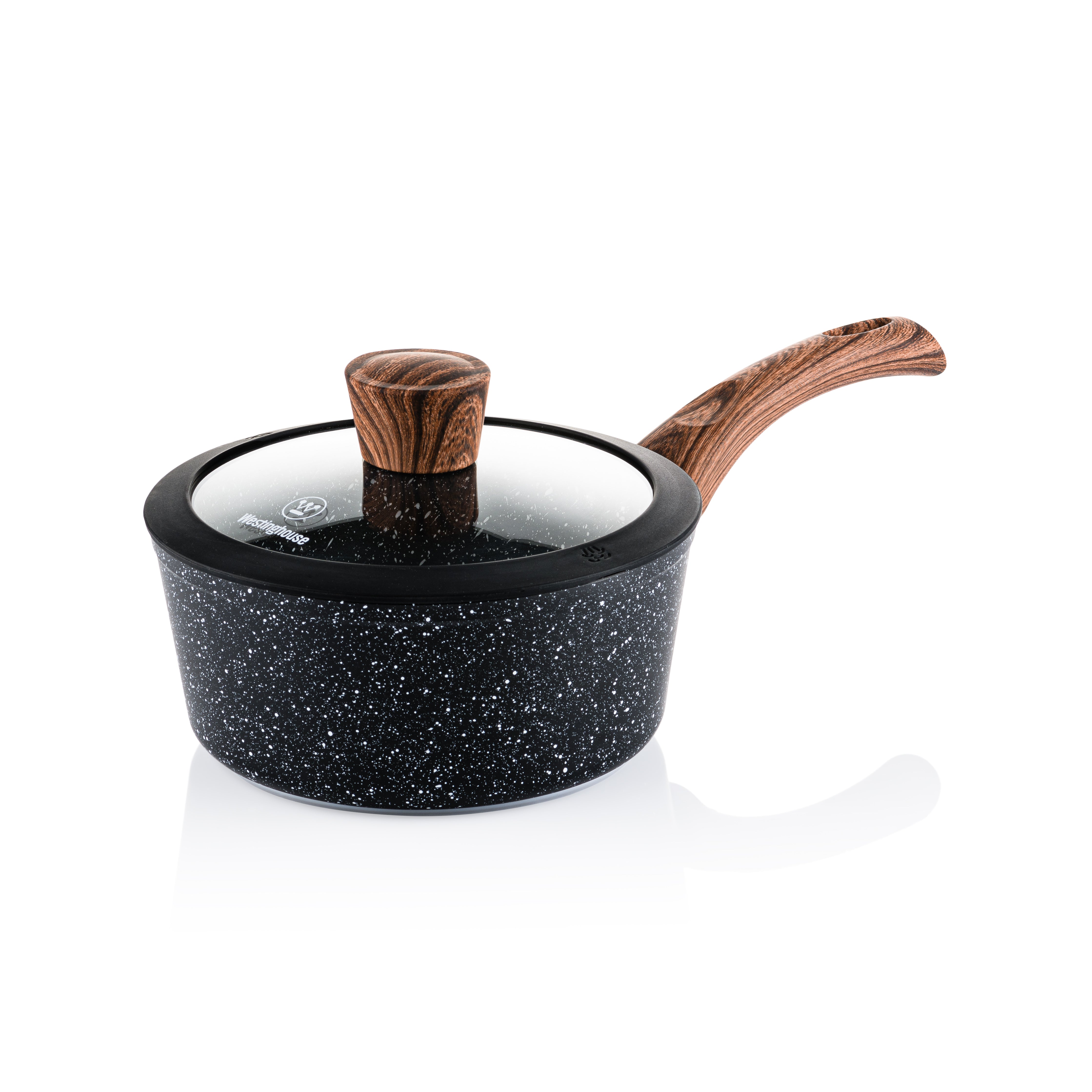 Westinghouse Padella per salse con coperchio 18 cm - Legno Marmo Nero
