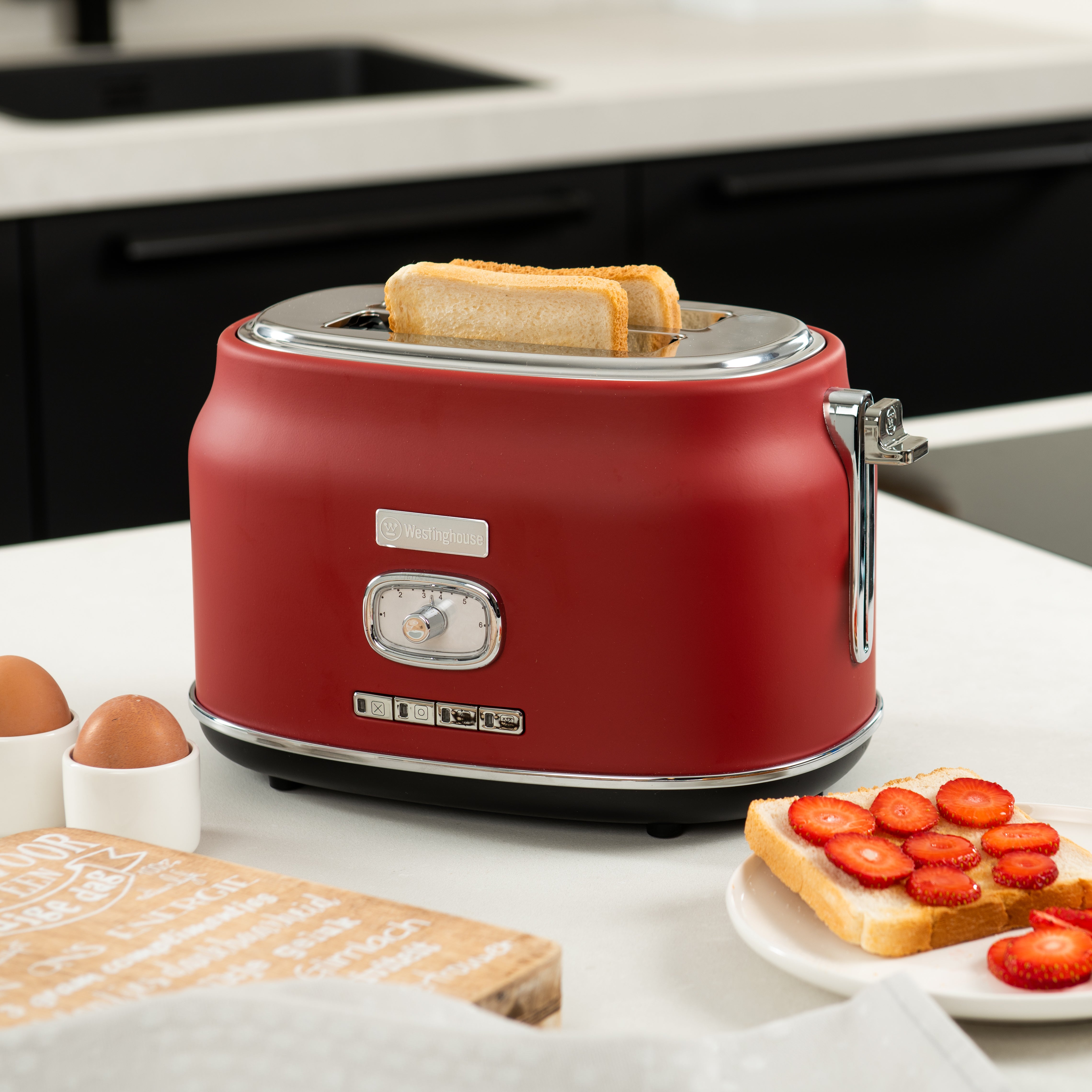Westinghouse Retro Toaster - Grille-pain à 2 fentes - Rouge