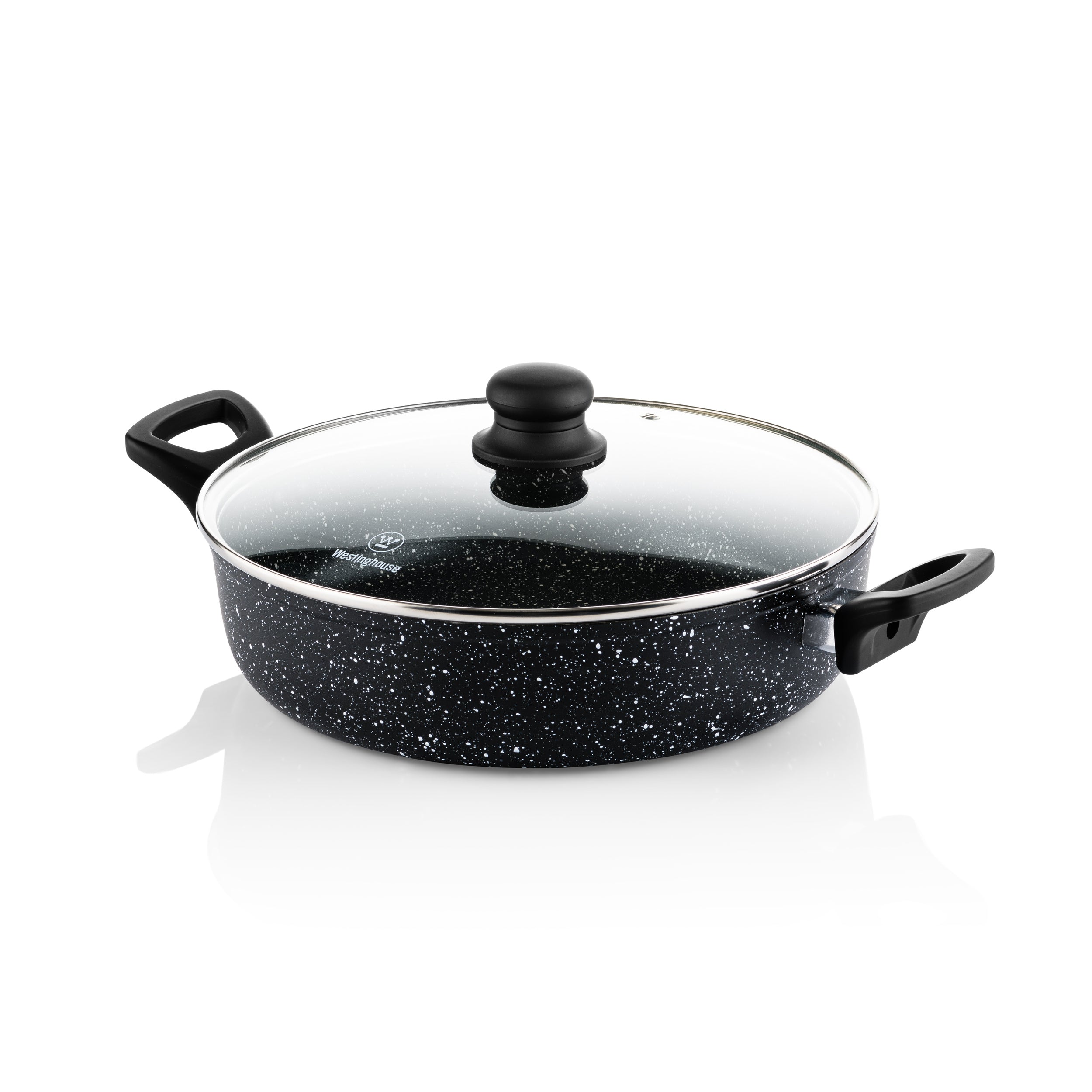 Black Marble Serie - Low Casserole w. Glass Lid - Ø28cm