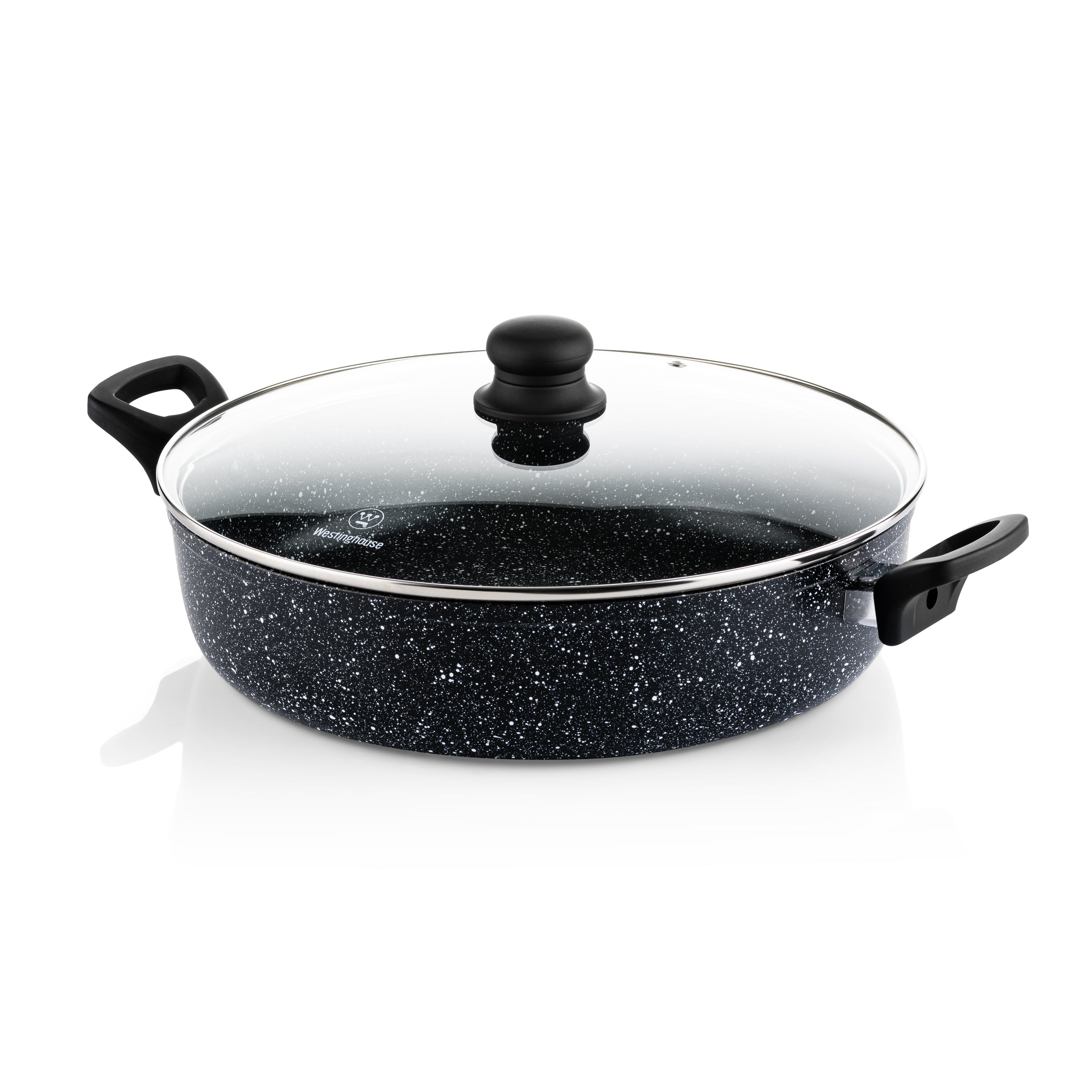 Black Marble Serie - Low Casserole w. Glass Lid - Ø32cm