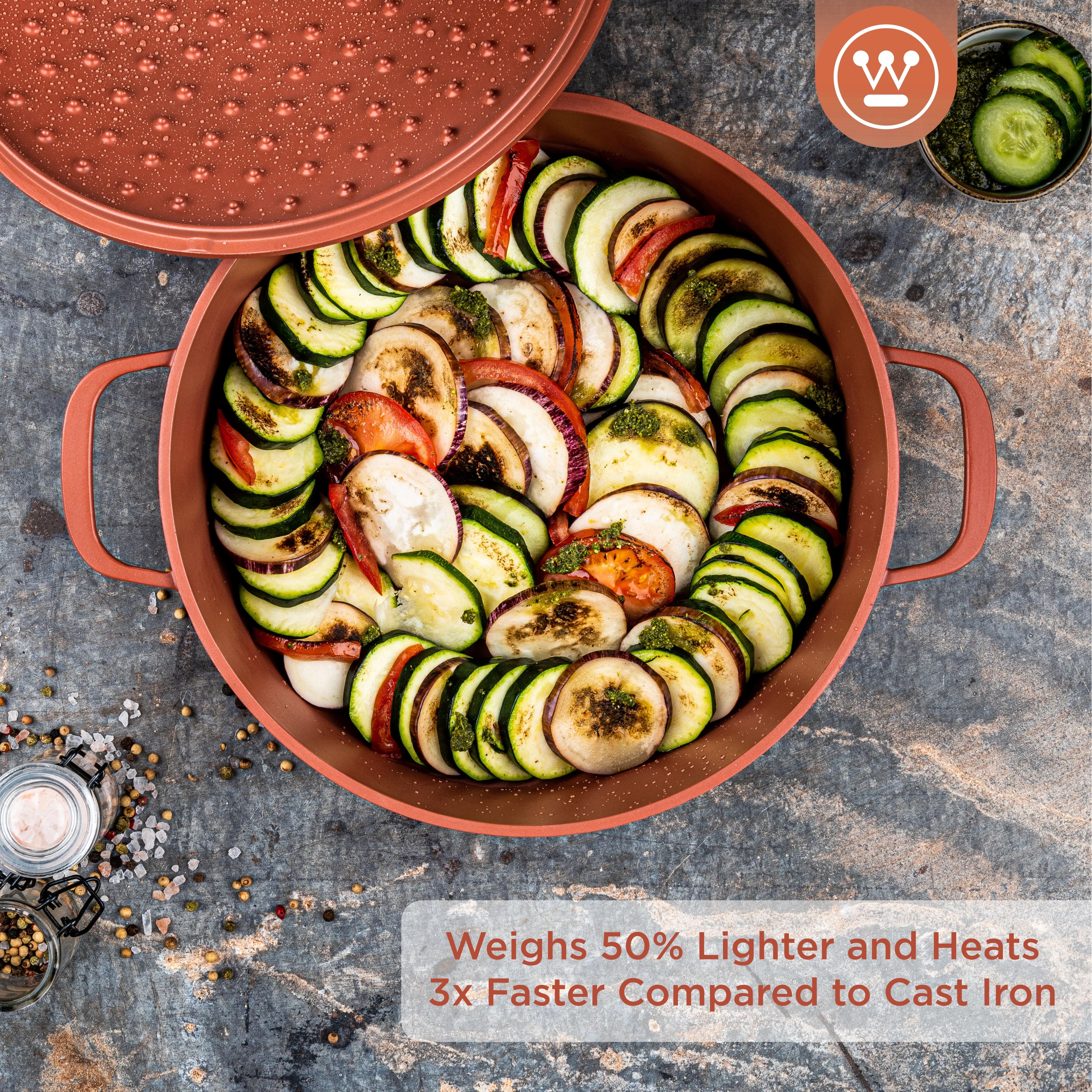 Performance Serie - Low Casserole w. Lid - Ø28cm - Red