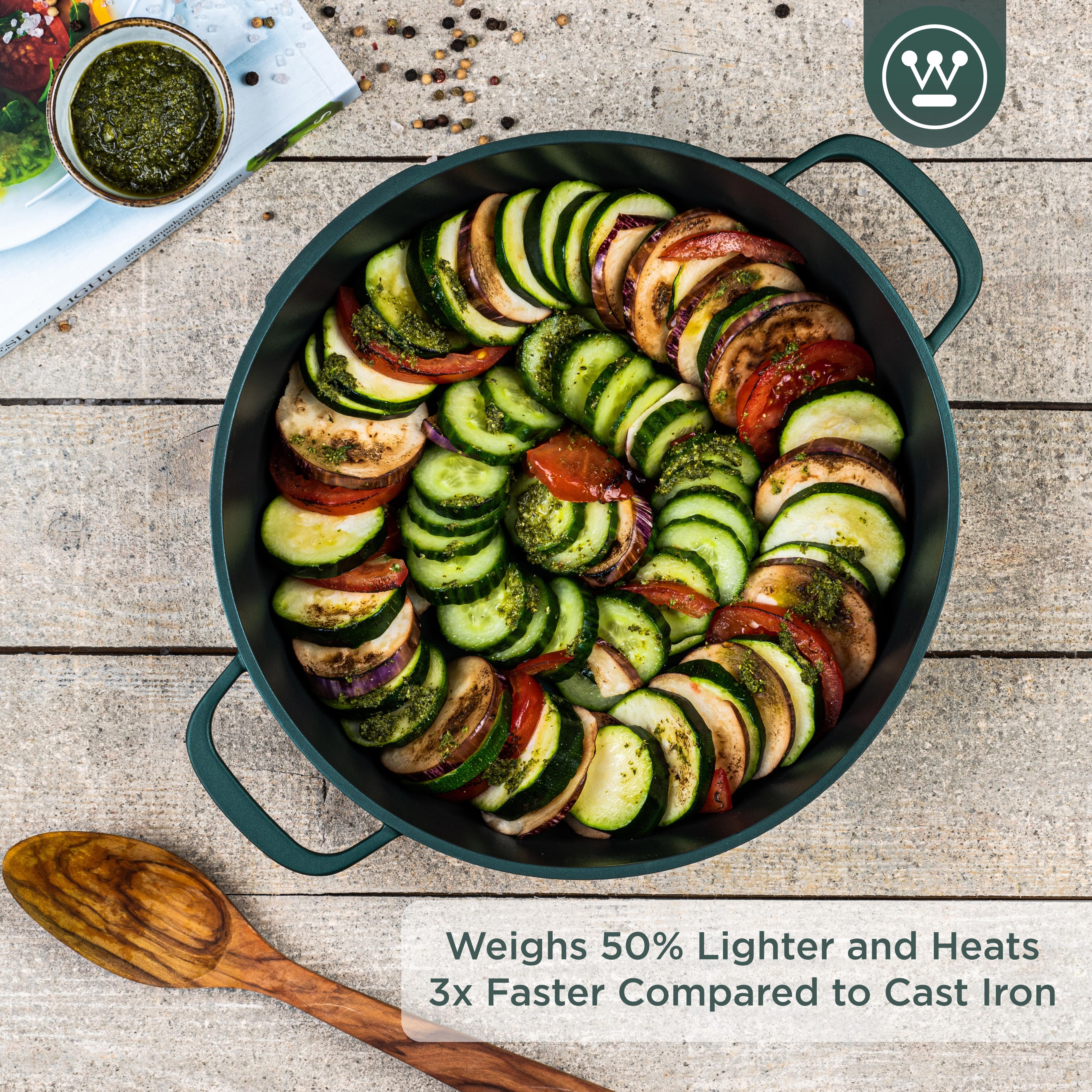 Performance Serie - Low Casserole w. Lid - Ø28cm - Green