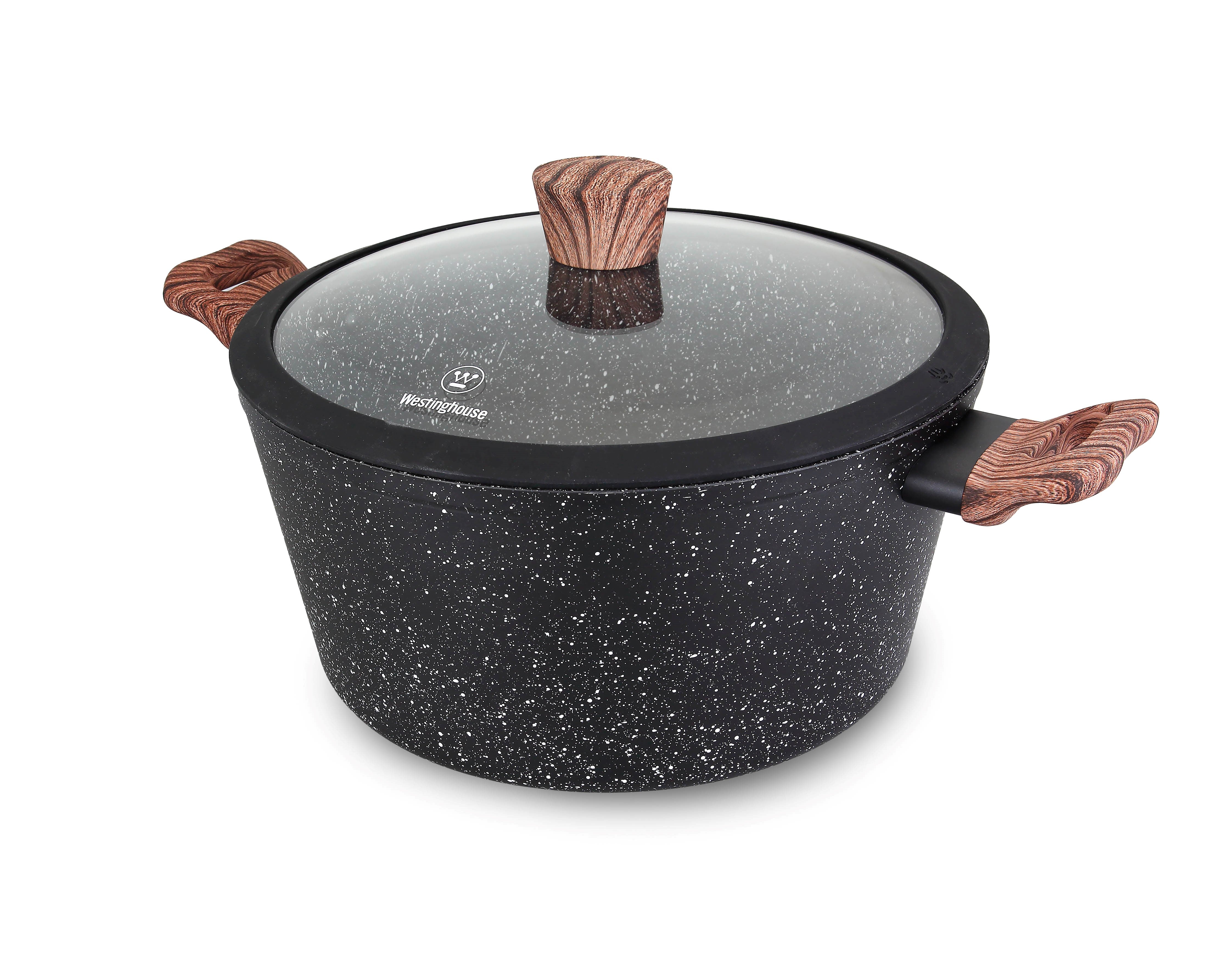 Westinghouse Kochtopf 28 cm - Schwarze Marmor Holz