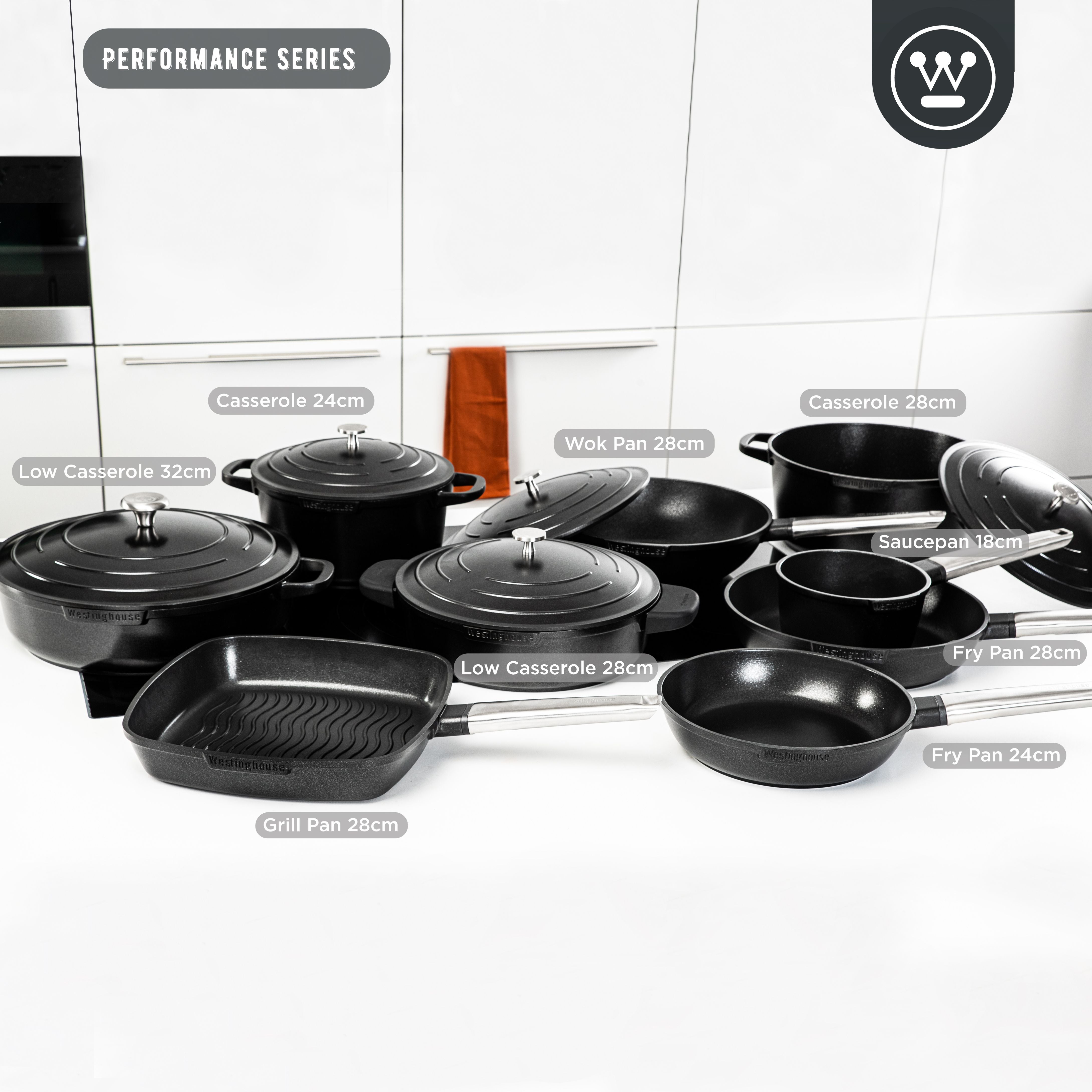 Westinghouse Performance Series Sarten Induccion Antiadherente - 28cm Sartén - Nero