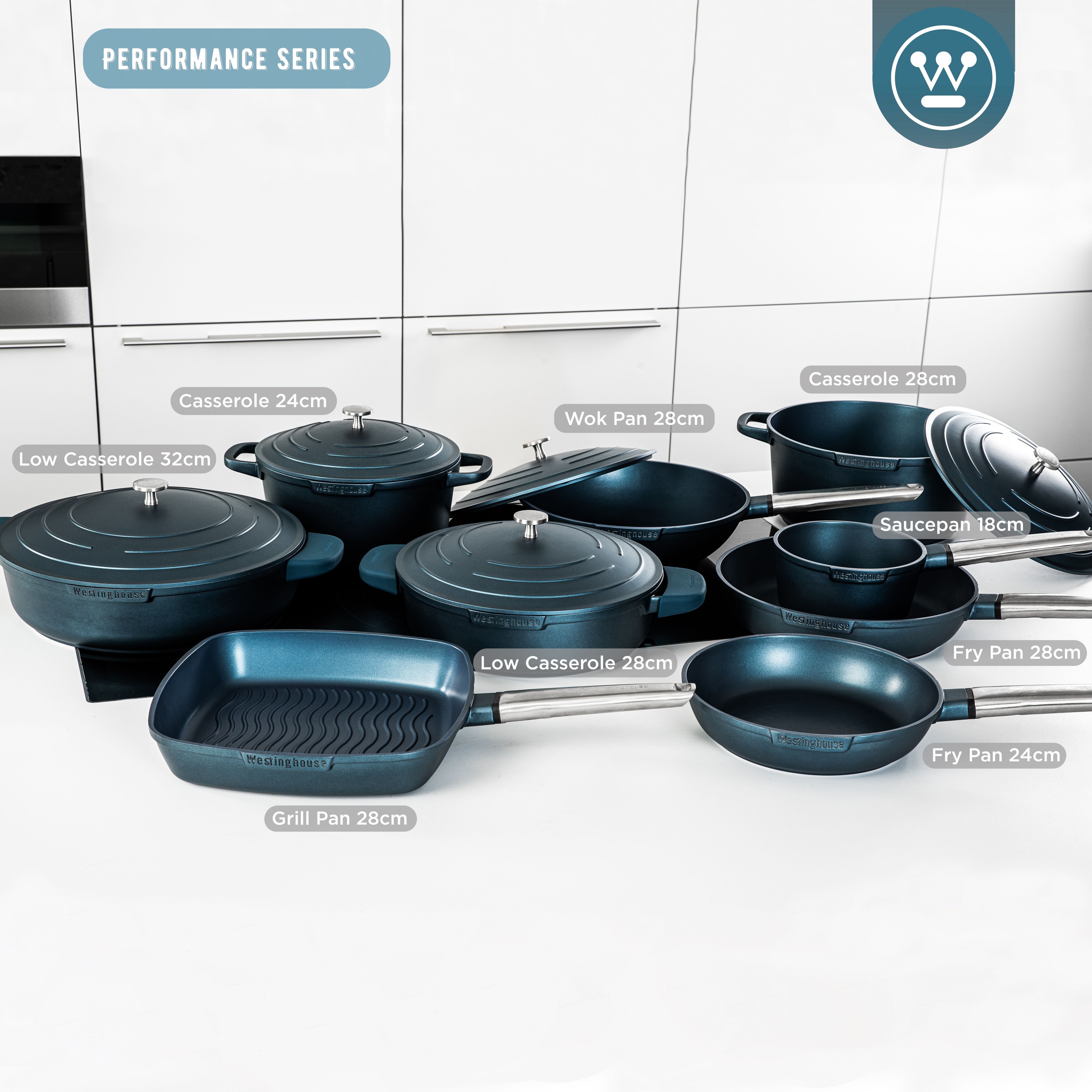 Westinghouse Performance Series Sarten Induccion Antiadherente - 28cm Sartén - Azul