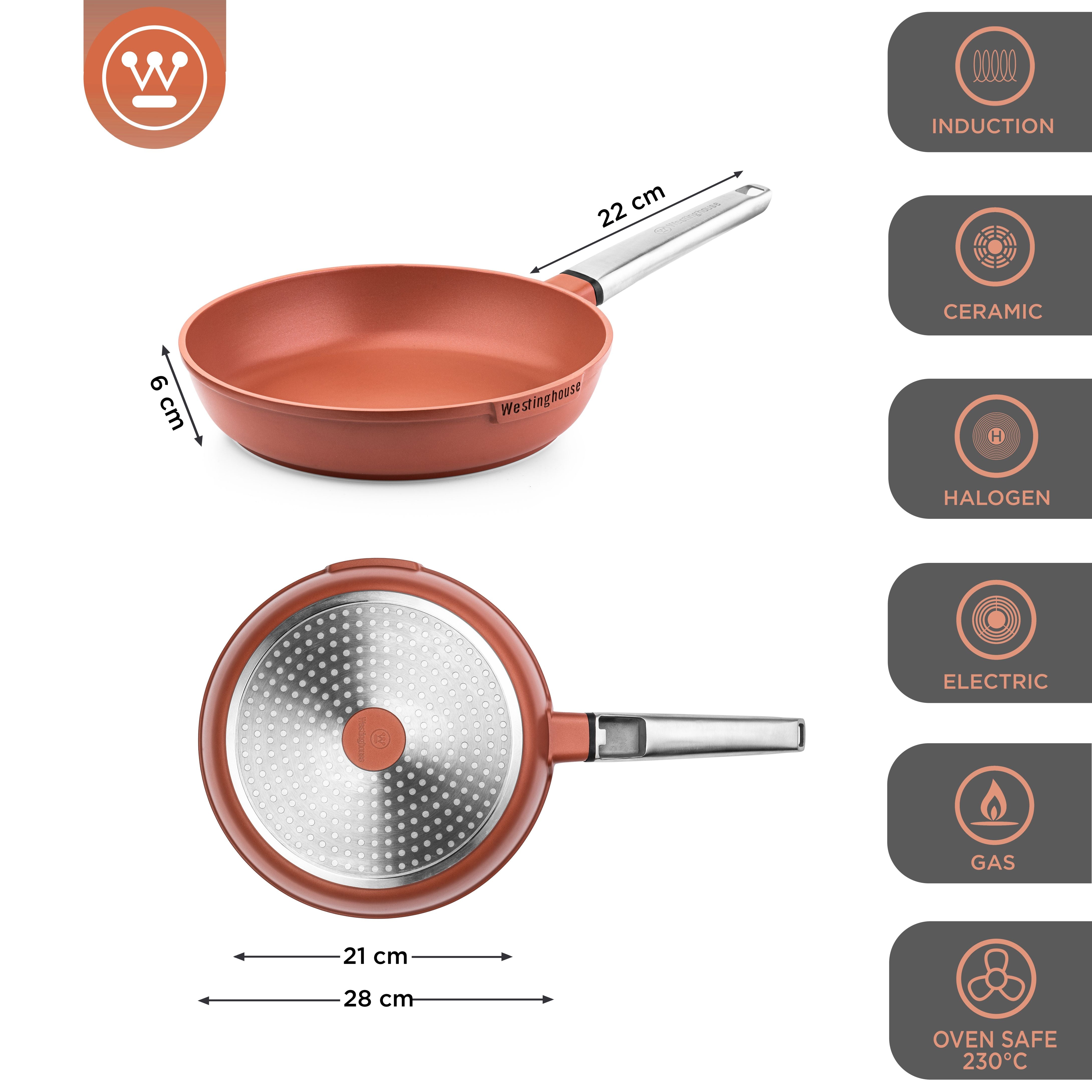 Westinghouse Performance Series Sarten Induccion Antiadherente - 28cm Sartén - Rojo