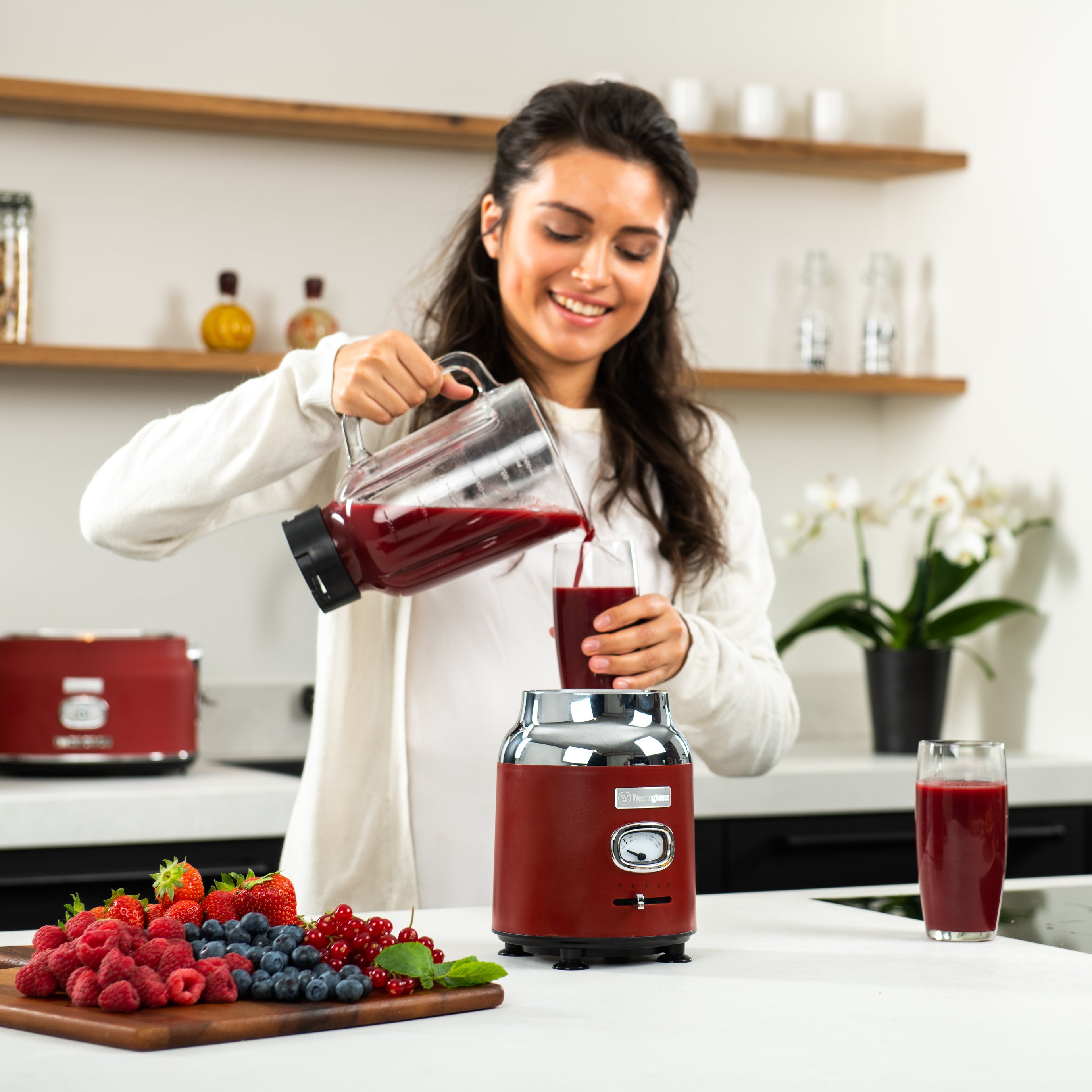 Westinghouse Retro Blender - Smoothie Maker - Rood