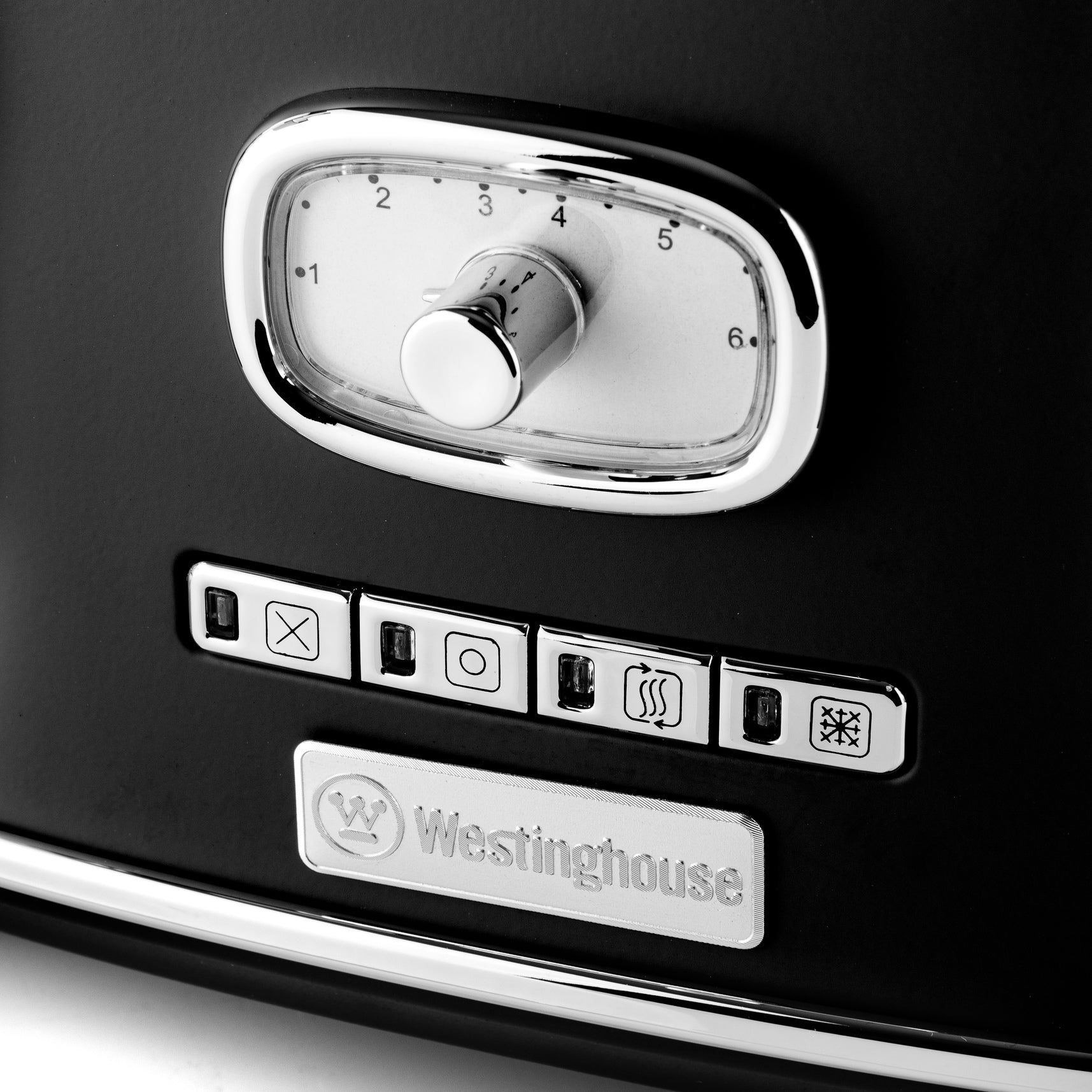 Westinghouse Retro Tostadora - Tostadora 4 ranuras - Negro