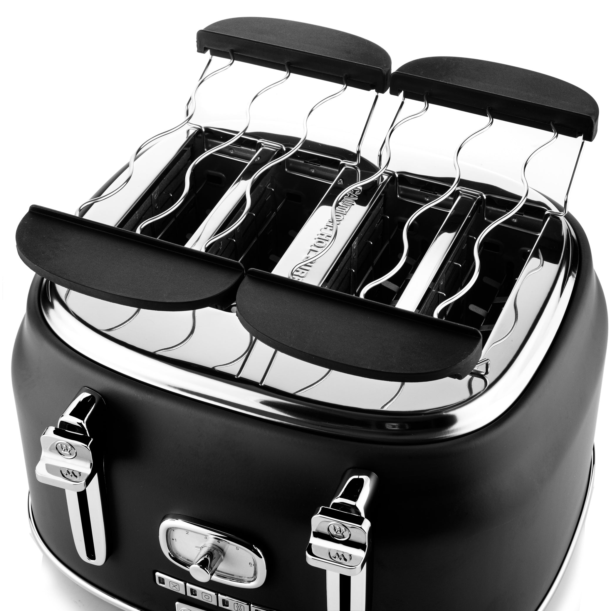 Westinghouse Retro Tostadora - Tostadora 4 ranuras - Negro