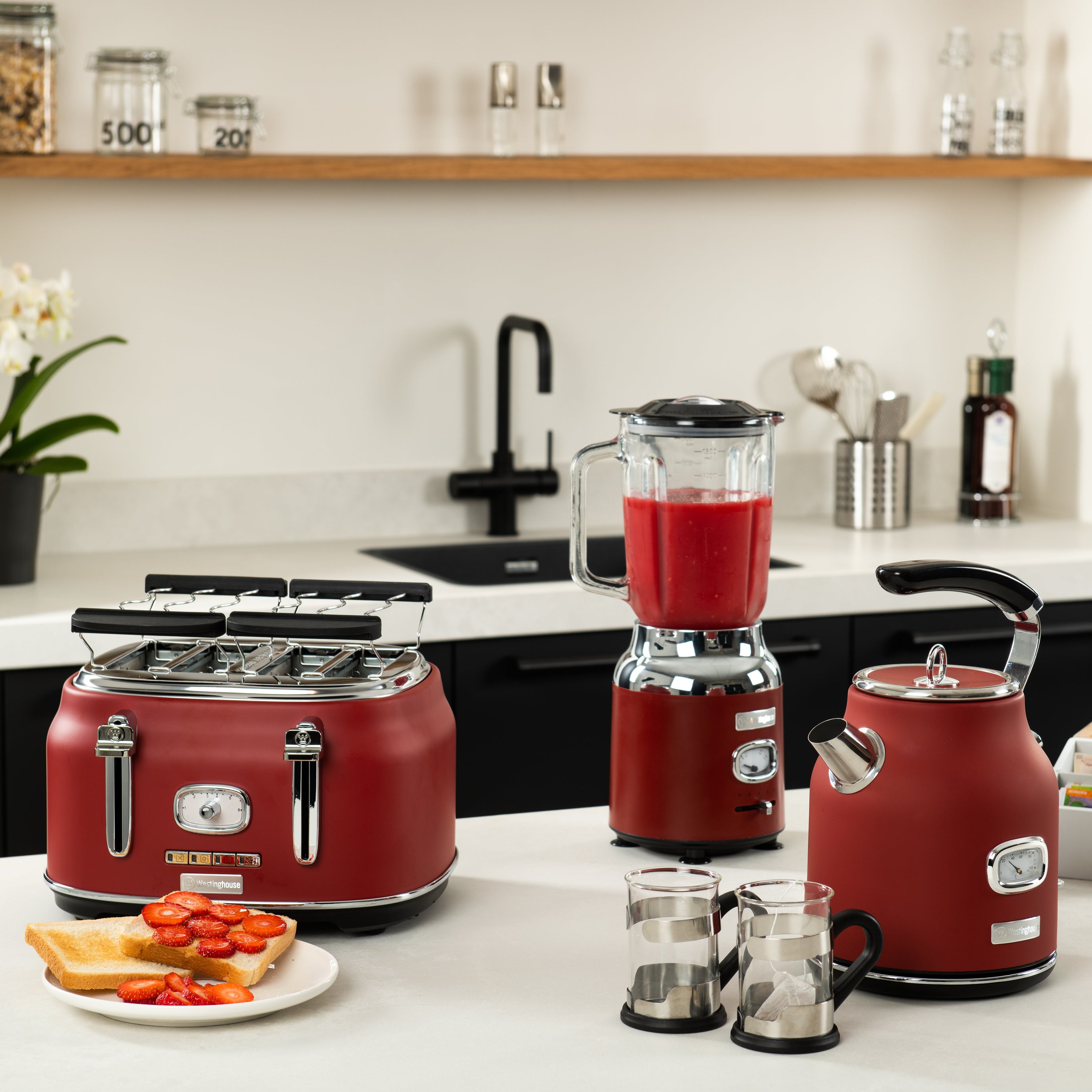 Retro Serie - 4 Slice Toaster - 1750W - Red