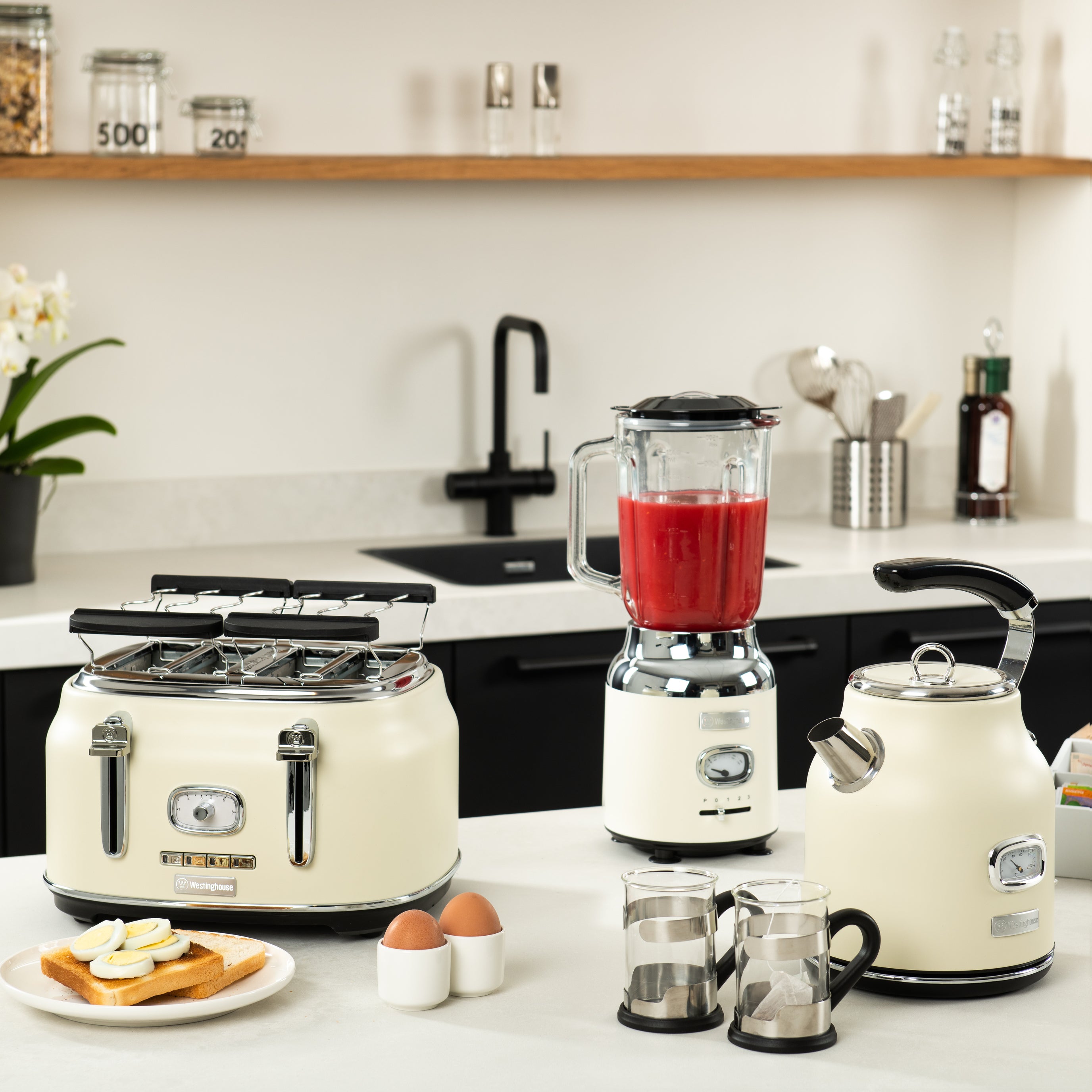 Westinghouse Retro Toaster - 4 Scheiben - Weiß