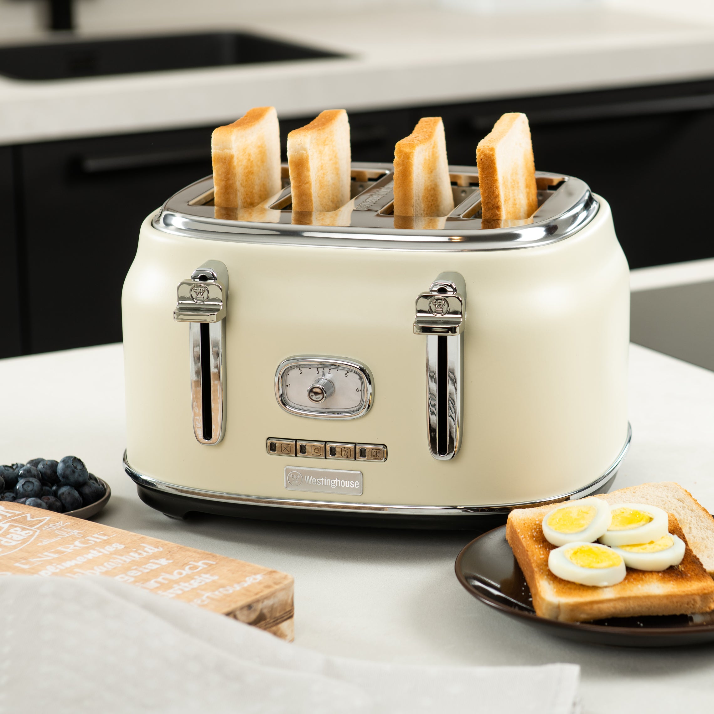 Westinghouse Retro Toaster - 4 Scheiben - Weiß
