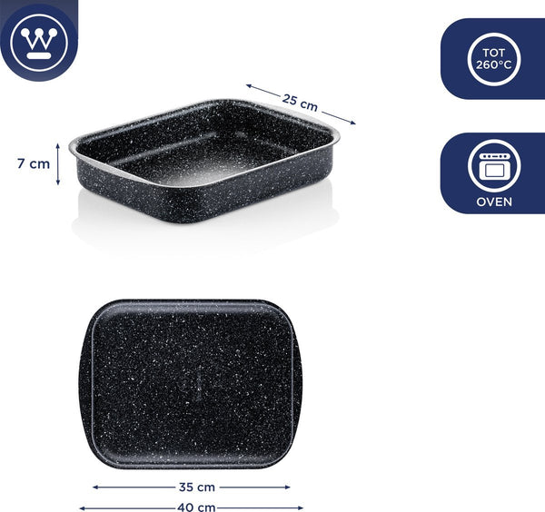 Westinghouse Set - Braadslede 35cm + Pannenkoekenpan 28cm - Black Marble