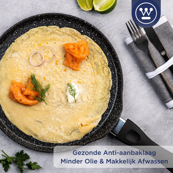 Westinghouse Set - Braadslede 35cm + Pannenkoekenpan 28cm - Black Marble