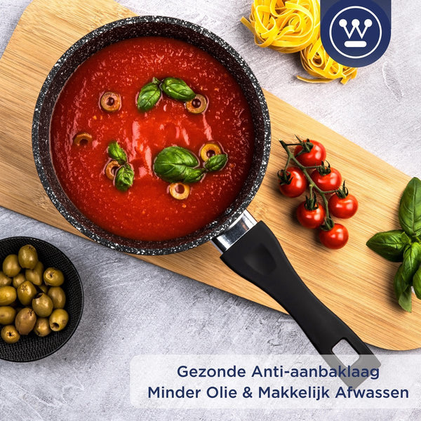 Westinghouse Pannenset - Black Marble Koekenpan 28cm + Koekenpan 30cm + Steelpan 18cm