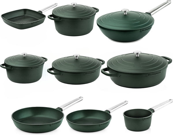 Westinghouse Performance Series - 14-delige Pannenset - Groen - Complete pannenset
