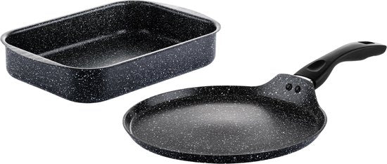 Westinghouse Set - Braadslede 35cm + Pannenkoekenpan 28cm - Black Marble