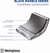 Westinghouse Pannenset - Braadpan 24cm + Steelpan 18cm - Zwart Marmer - Geschikt voor alle warmtebronnen inclusief inductie