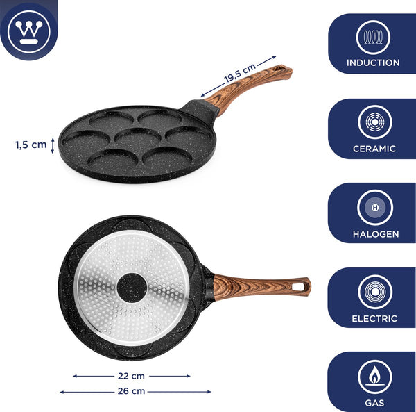 Black Marble Wood Serie - Pancakepan - Ø26 cm - Ø28 cm