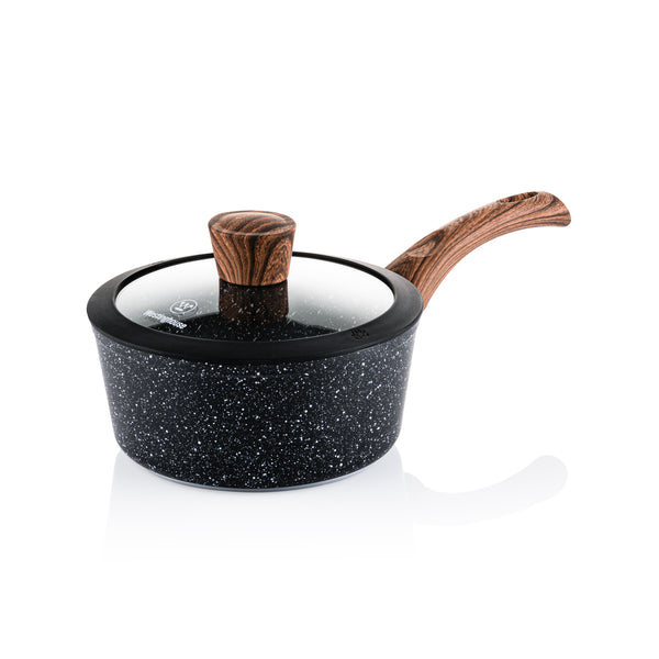 Westinghouse Petite Casserole avec manche 18 cm - Noir Marbre Bois
