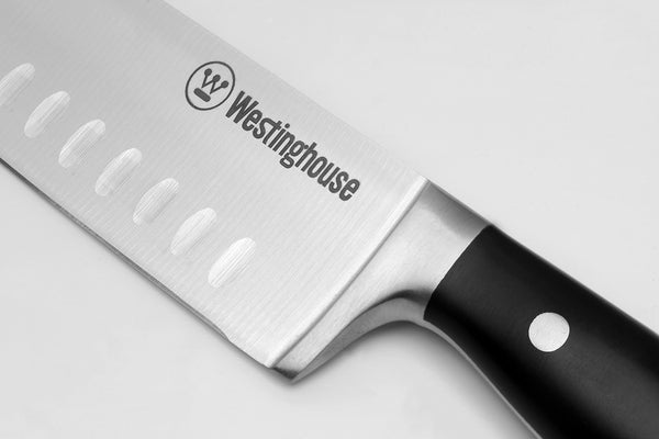 Westinghouse - Couteau Santoku Japonais - Noir Acier Inoxydable