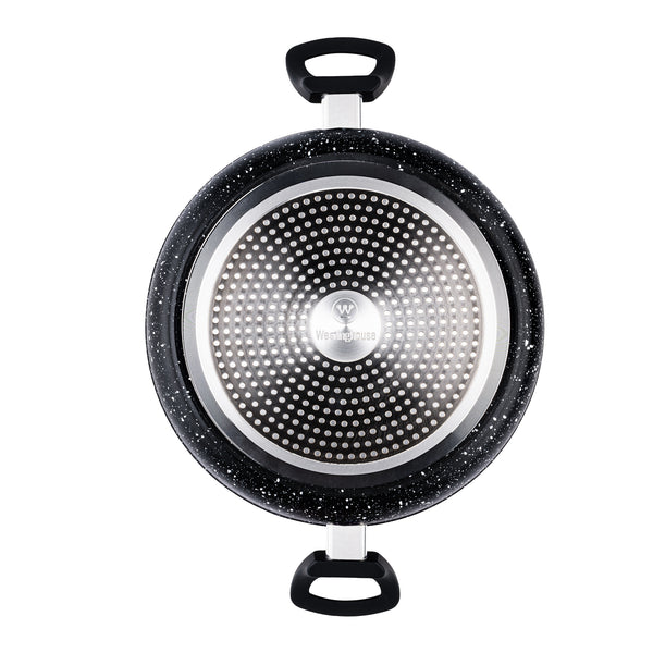 Westinghouse Casseruola - Ø 28 cm - Marmo nero - Padella bassa con coperchio
