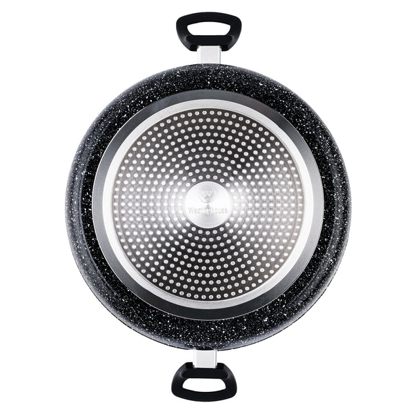 Westinghouse Casseruola - Ø 32 cm - Marmo nero - Padella bassa con coperchio