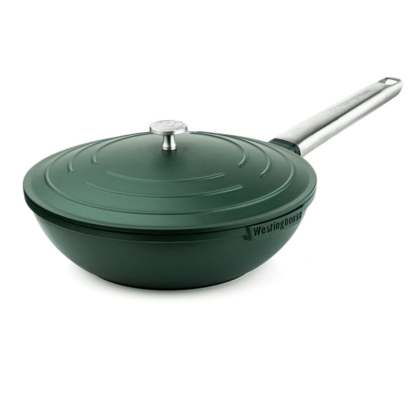 Westinghouse  Padella Wok - Wok da 28 cm con coperchio - Verde