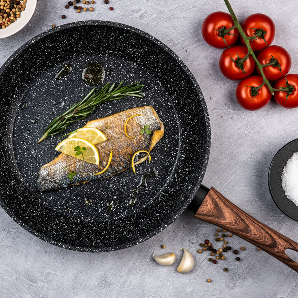 Westinghouse Poêle à frire 26 cm Noir Marbre Bois