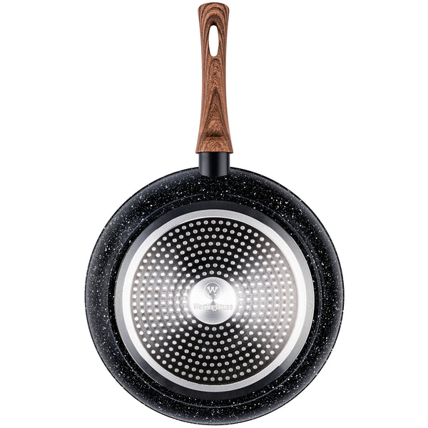 Westinghouse Poêle à frire 28 cm Noir Marbre Bois