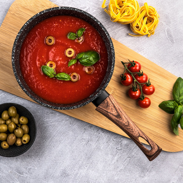 Westinghouse Padella per salse con coperchio 20 cm - Legno Marmo Nero