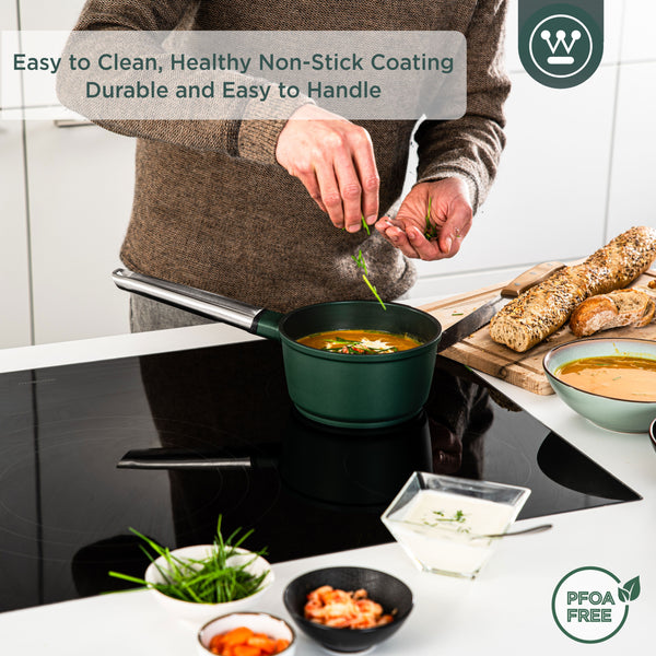 Westinghouse Performance Series Petite Casserole - 18cm Casseroles en Fonte d'Aluminium Poids Léger - Vert